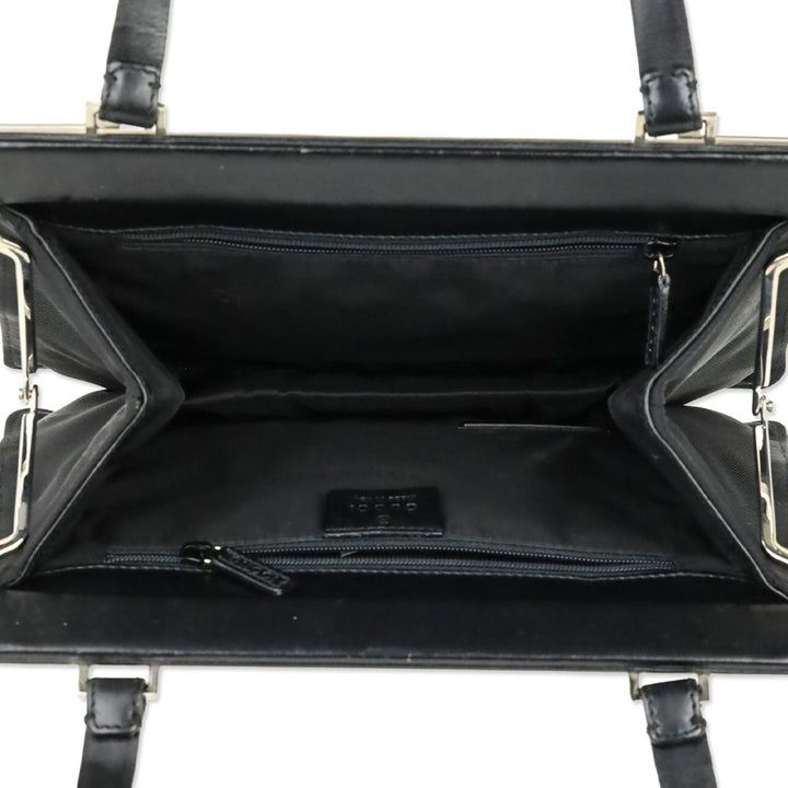 Gucci Black Canvas Square Frame Bag