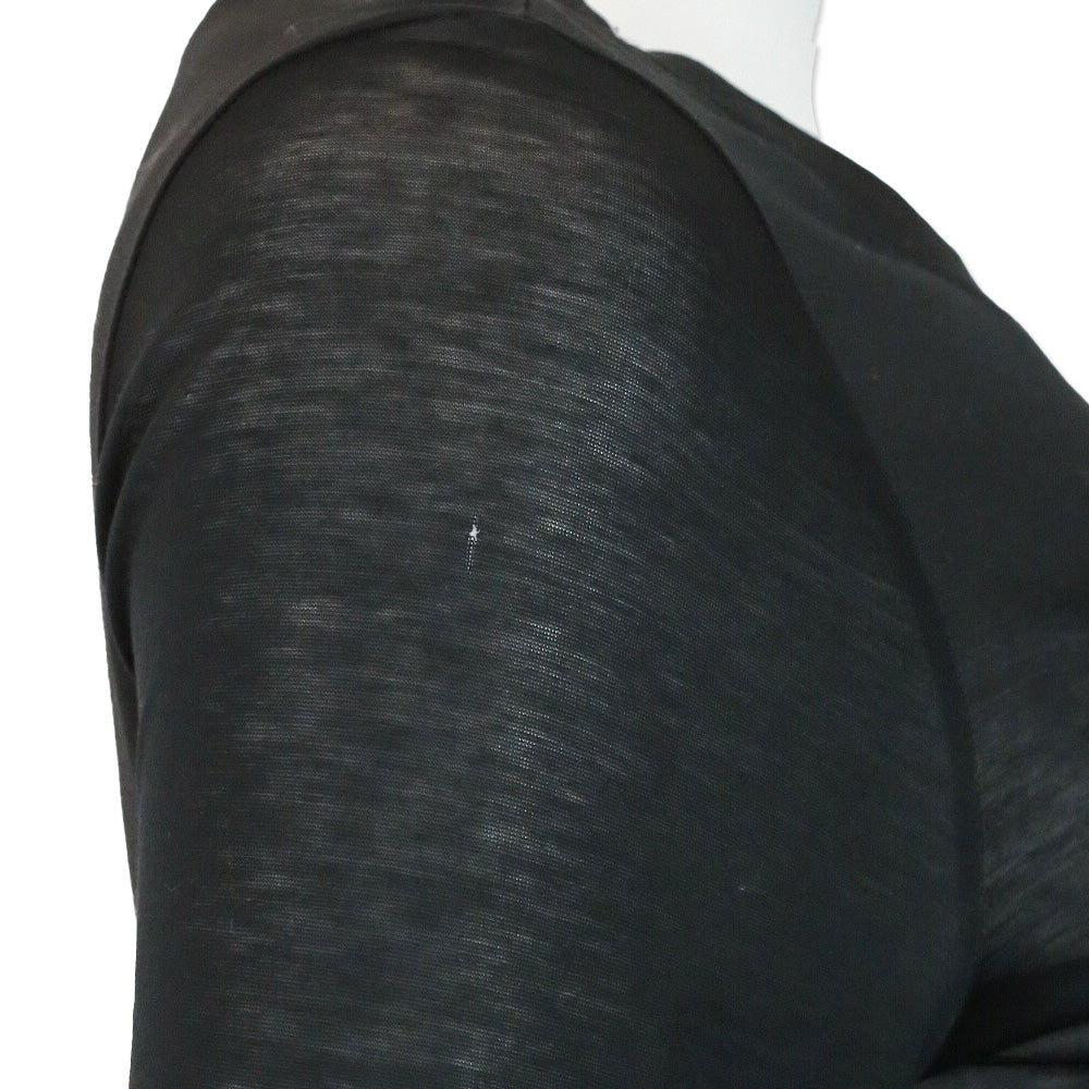 Gucci Black Cotton Velvet G Accent L/S Top