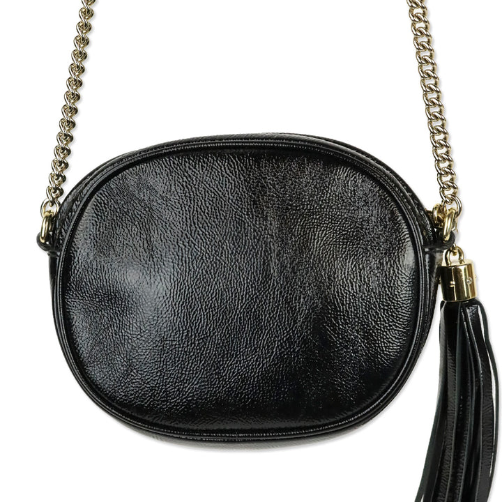 Gucci Black Crinkle Patent Leather Soho Mini Crossbody