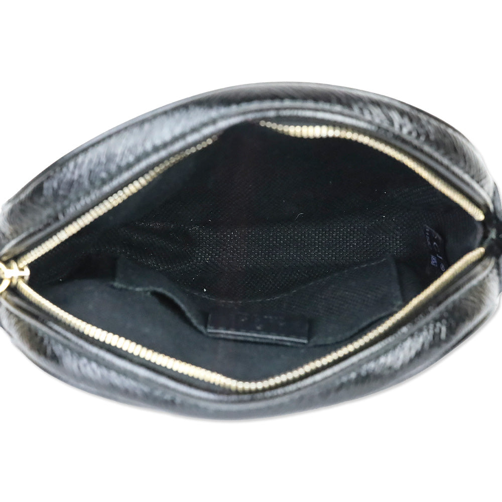 Gucci Black Crinkle Patent Leather Soho Mini Crossbody