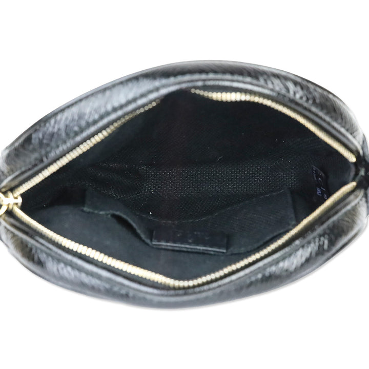 Gucci Black Crinkle Patent Leather Soho Mini Crossbody