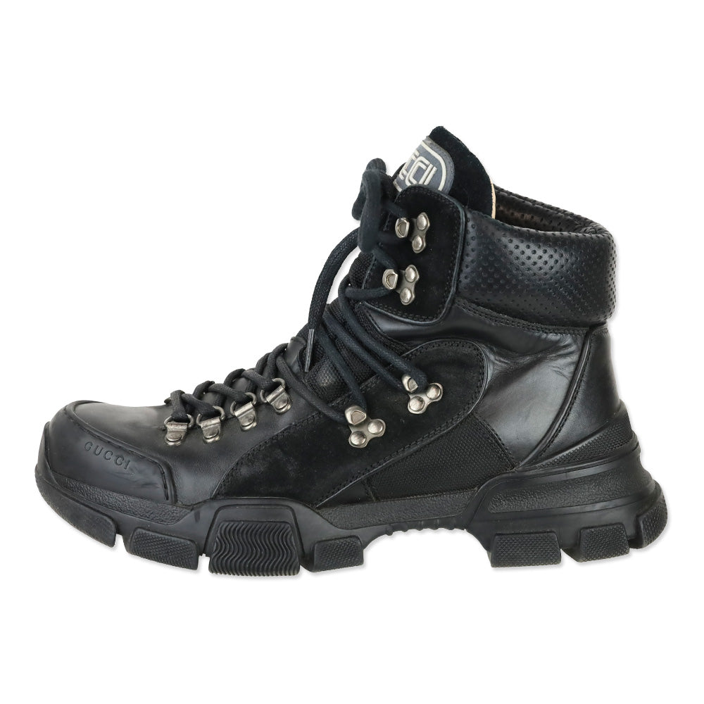 Gucci Black Flashtrek High-Top Hiking Boots