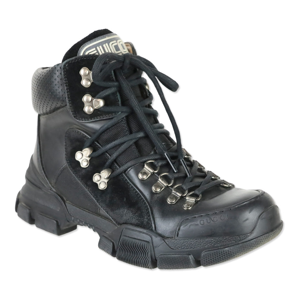 Gucci Black Flashtrek High-Top Hiking Boots