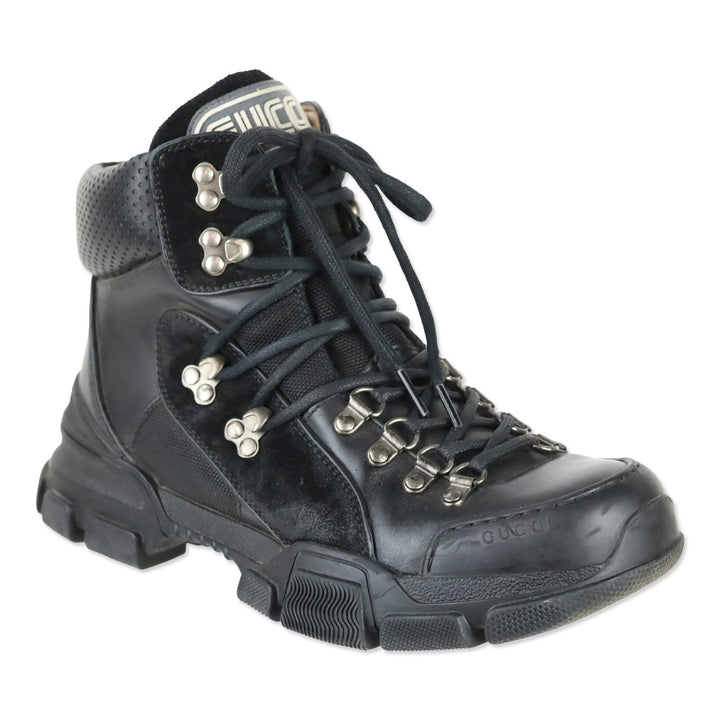 Gucci Black Flashtrek High-Top Hiking Boots