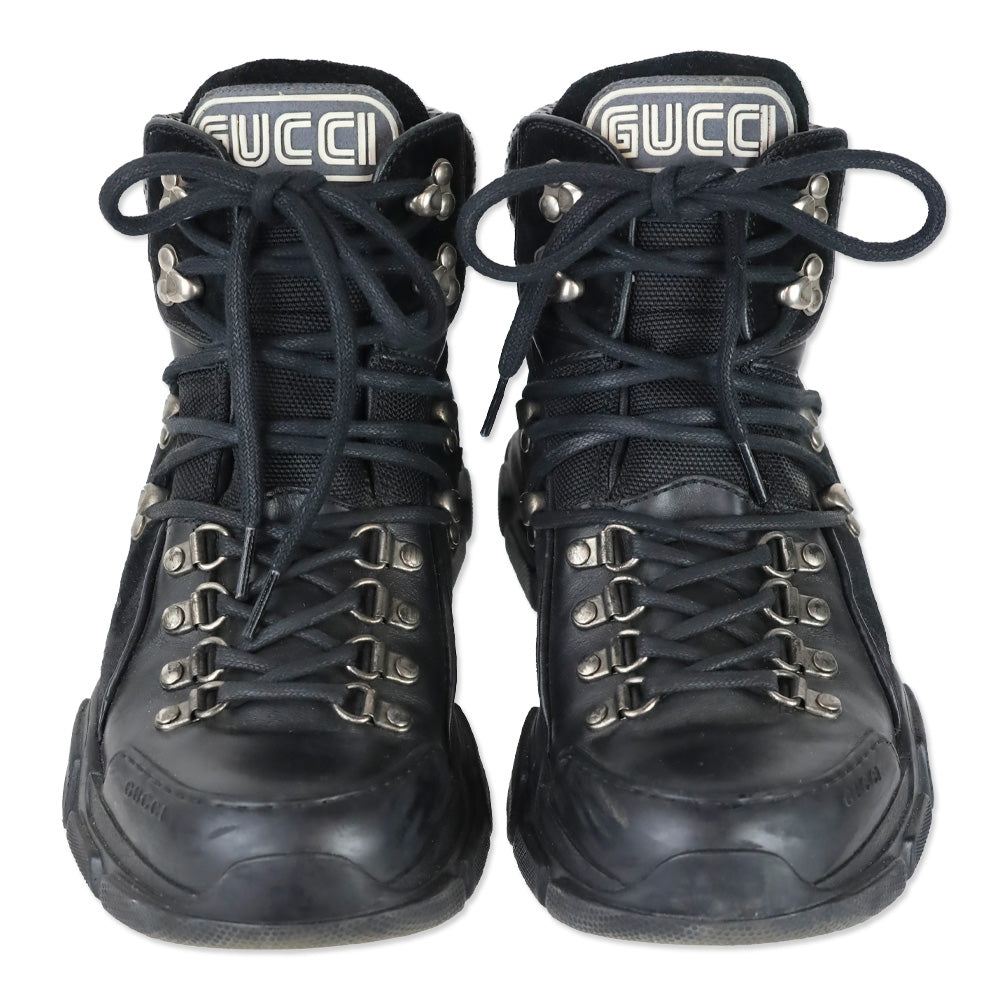 Gucci Black Flashtrek High-Top Hiking Boots