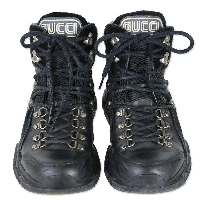Gucci Black Flashtrek High-Top Hiking Boots