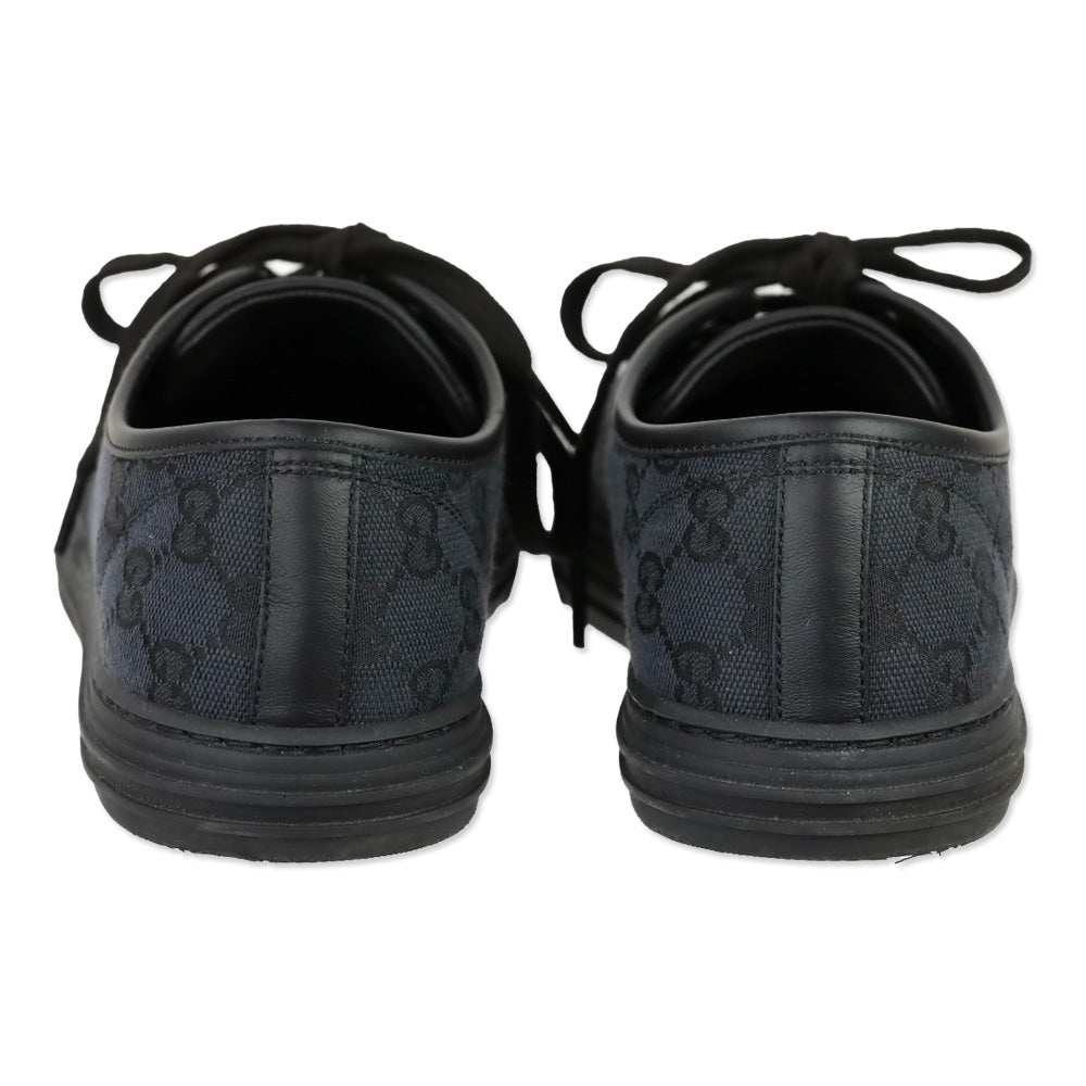 Gucci Black GG Canvas and Leather Low Top Sneakers