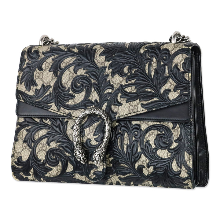 Gucci Black GG Supreme Dionysus Arabesque Medium Shoulder Bag