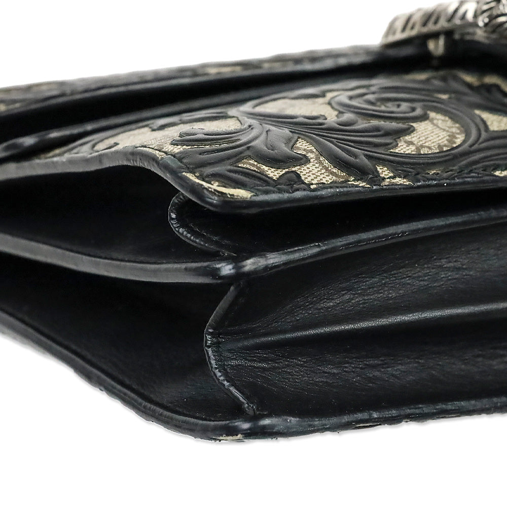 Gucci Black GG Supreme Dionysus Arabesque Medium Shoulder Bag