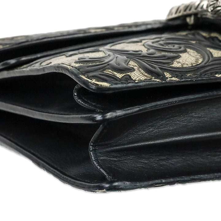 Gucci Black GG Supreme Dionysus Arabesque Medium Shoulder Bag