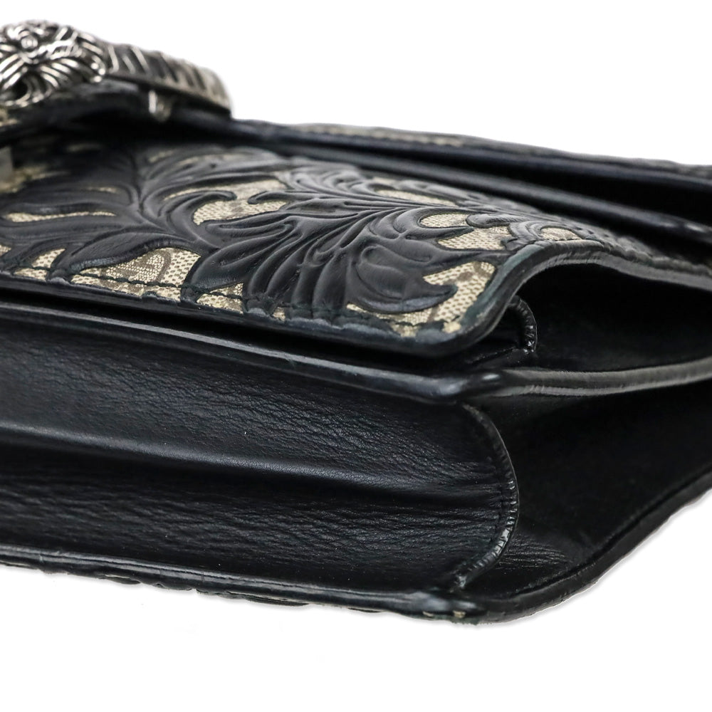 Gucci Black GG Supreme Dionysus Arabesque Medium Shoulder Bag