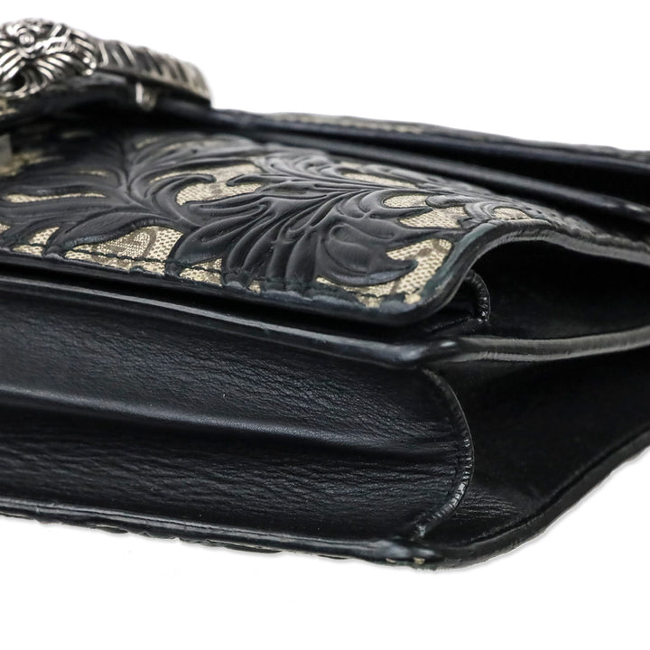 Gucci Black GG Supreme Dionysus Arabesque Medium Shoulder Bag