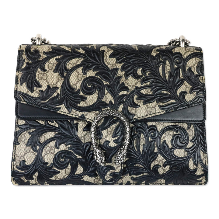 Gucci Black GG Supreme Dionysus Arabesque Medium Shoulder Bag