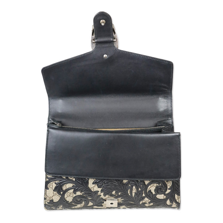 Gucci Black GG Supreme Dionysus Arabesque Medium Shoulder Bag