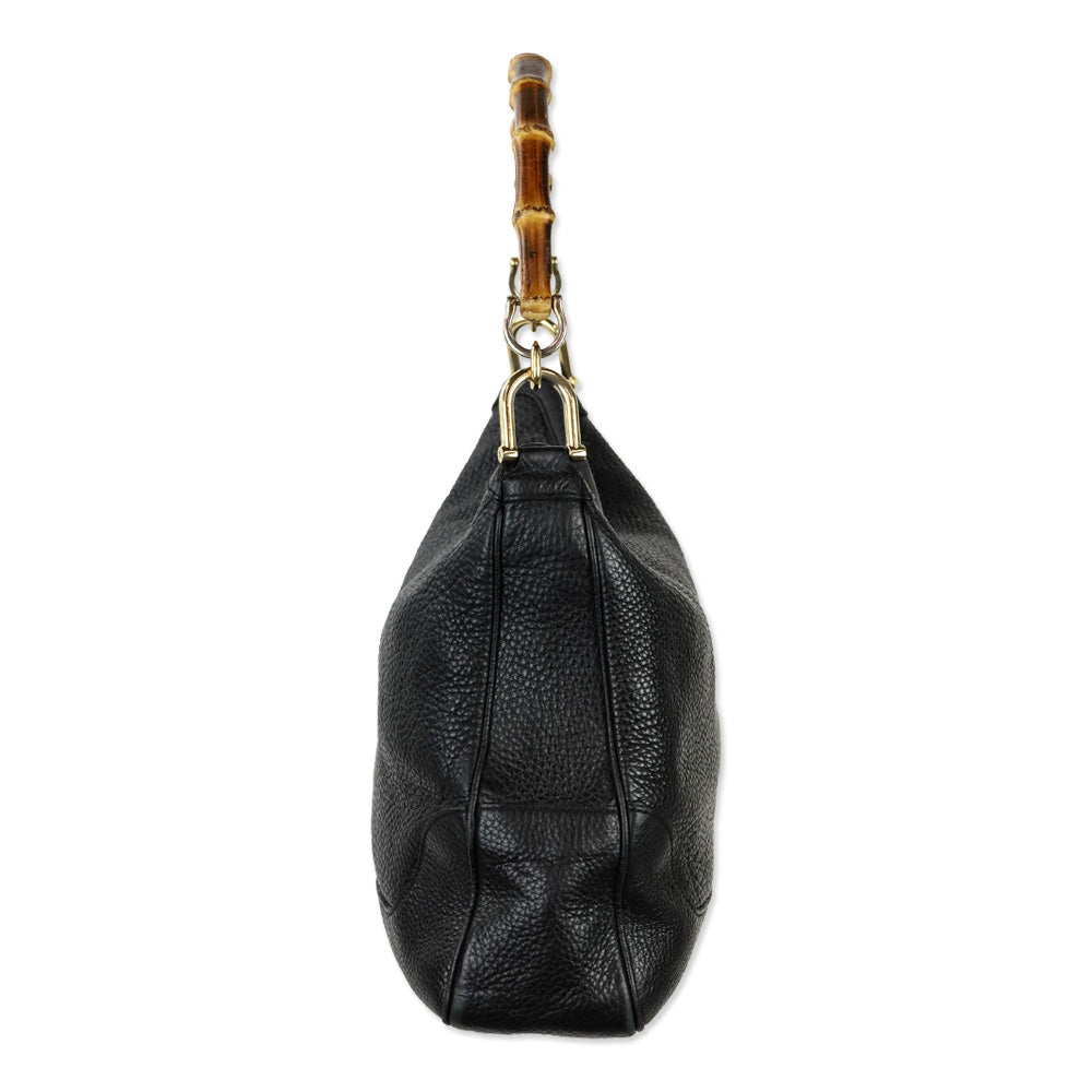 Gucci Black Grained Leather Diana Medium Shoulder Bag