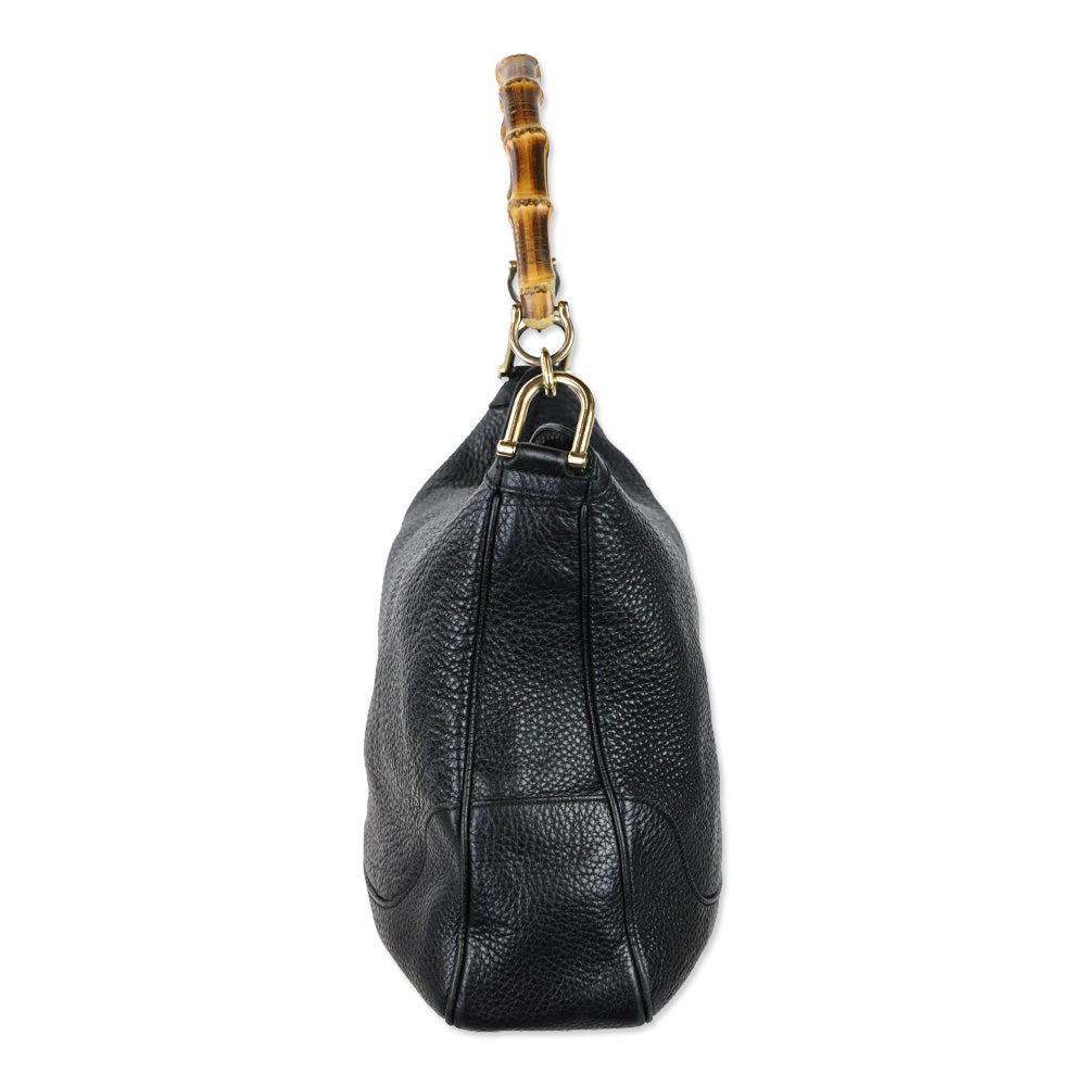 Gucci Black Grained Leather Diana Medium Shoulder Bag