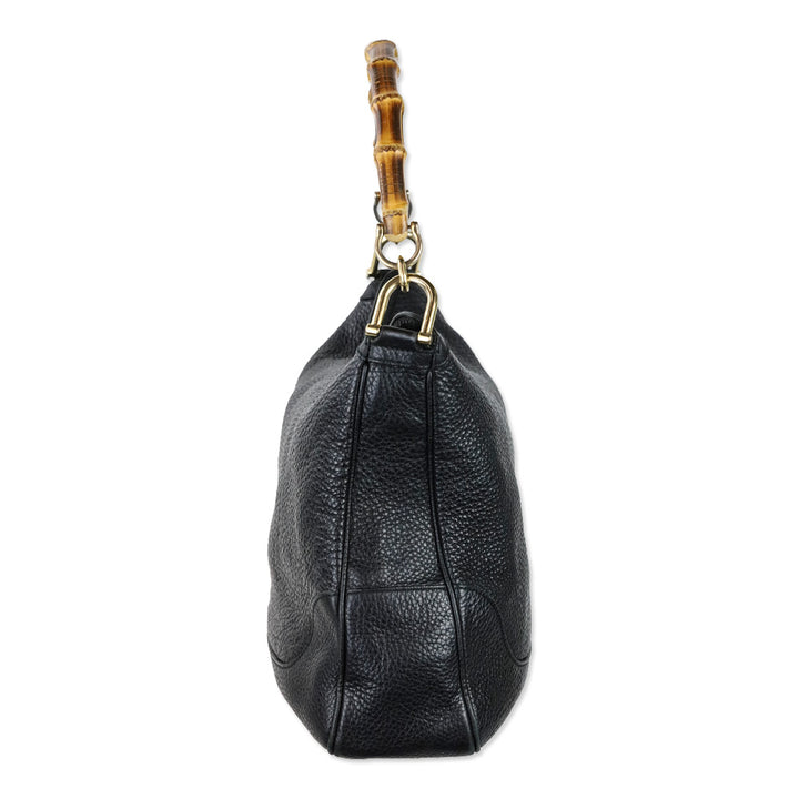 Gucci Black Grained Leather Diana Medium Shoulder Bag