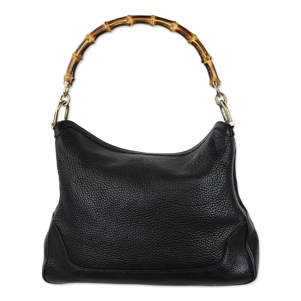 Gucci Black Grained Leather Diana Medium Shoulder Bag