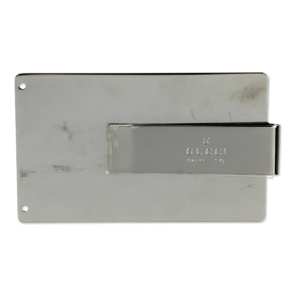 Gucci Black Guccissima Leather Money Clip Cardholder