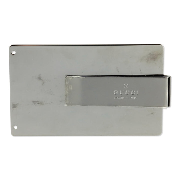 Gucci Black Guccissima Leather Money Clip Cardholder