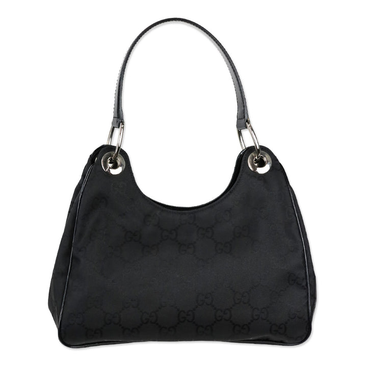 Gucci Black Guccissima Nylon Hobo Bag