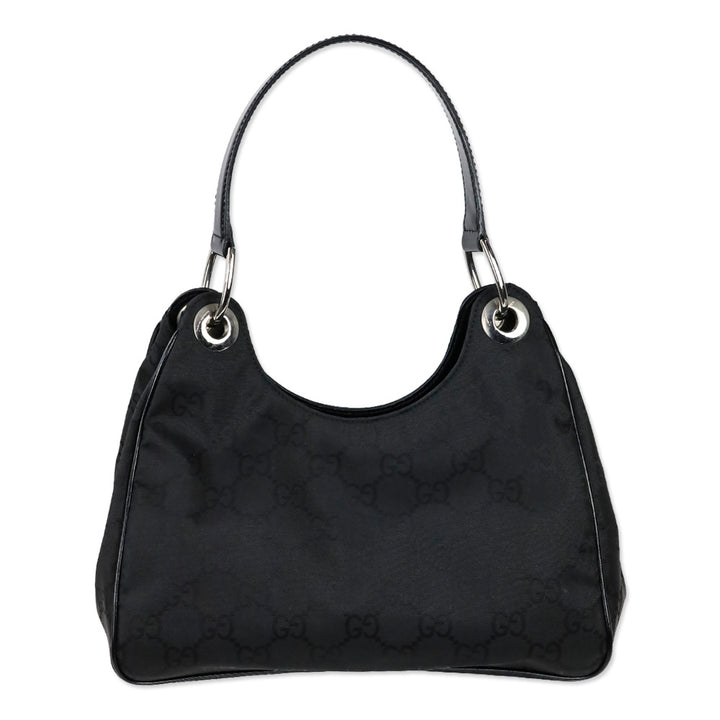 Gucci Black Guccissima Nylon Hobo Bag