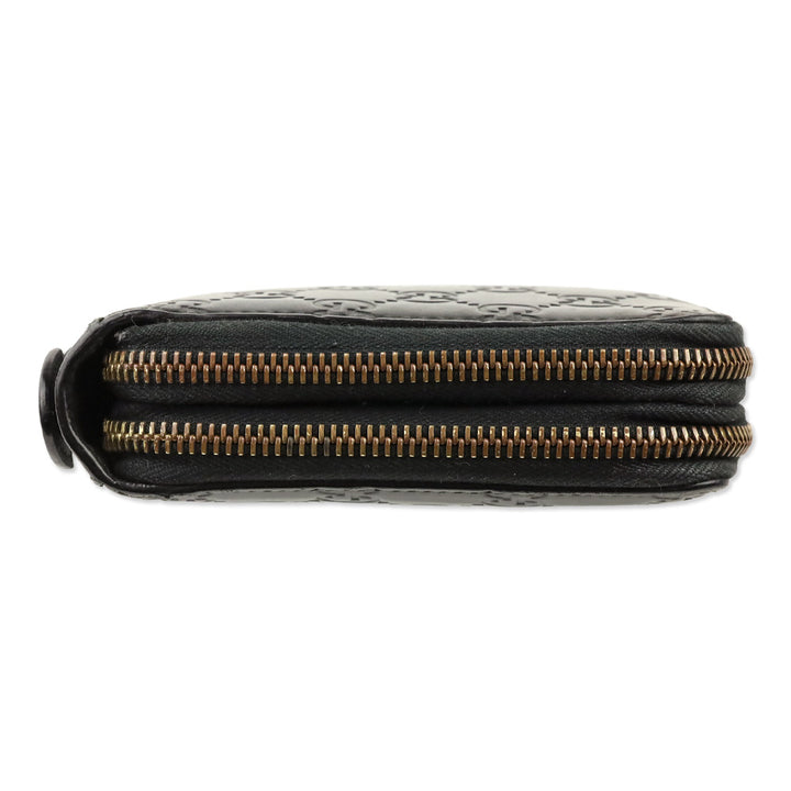 Gucci Black Guccissima Signature Travel Document Case