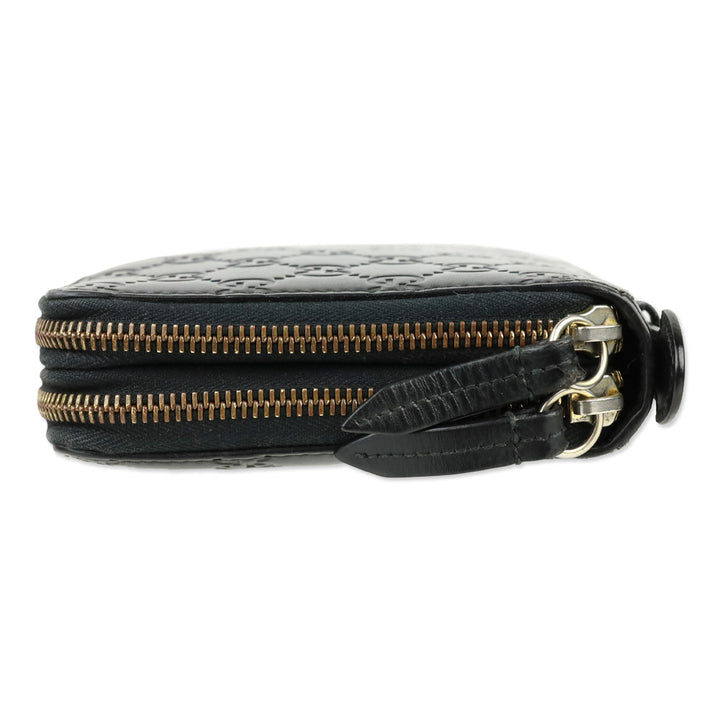 Gucci Black Guccissima Signature Travel Document Case