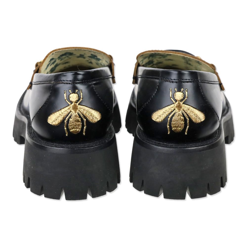 Gucci Black Harald Leather Lug-Sole Loafers
