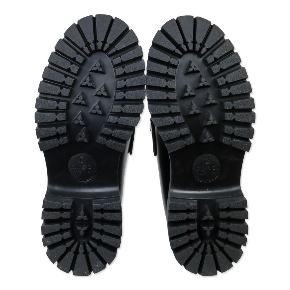 Gucci Black Harald Leather Lug-Sole Loafers
