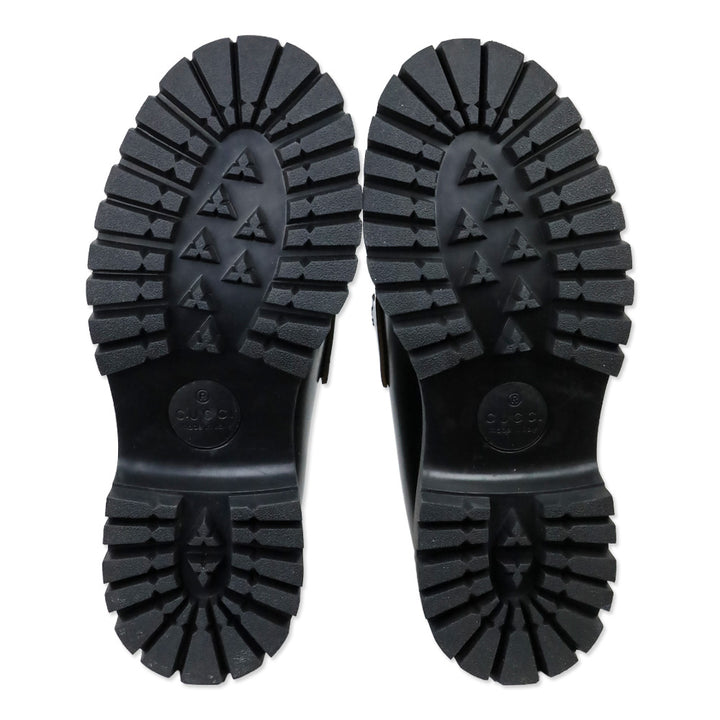 Gucci Black Harald Leather Lug-Sole Loafers