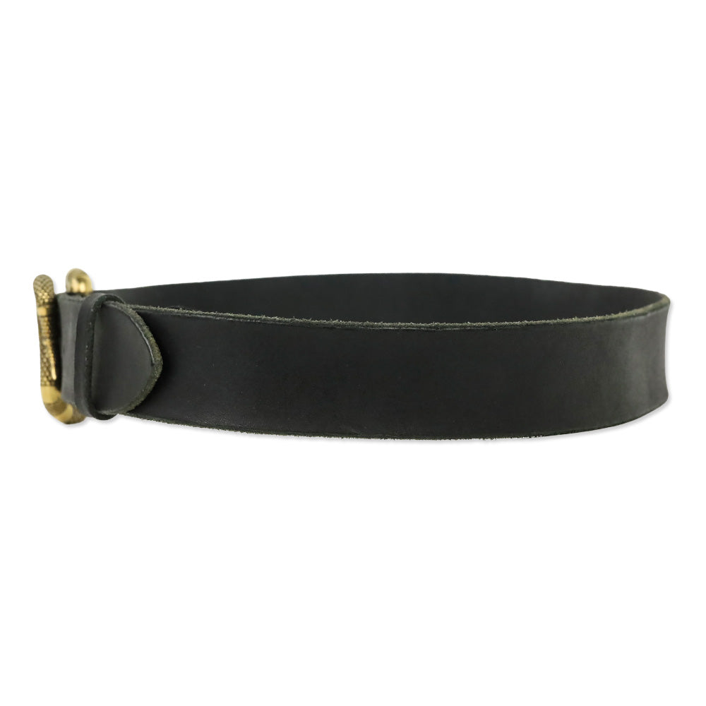 Gucci Black Leather Belt with Gold Serpent Buckle