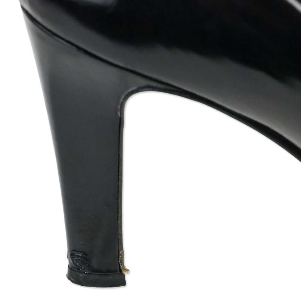 Gucci Black Leather Calf Hair Horsebit Loafer Pump