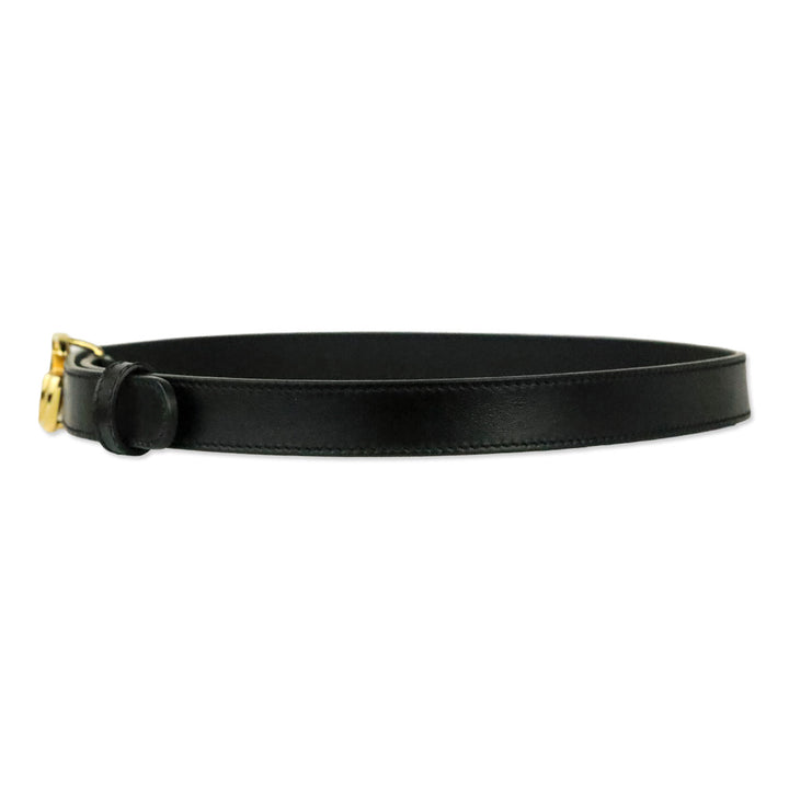 Gucci Black Leather GG Marmont Thin Belt