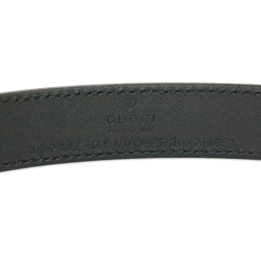 Gucci Black Leather GG Marmont Thin Belt