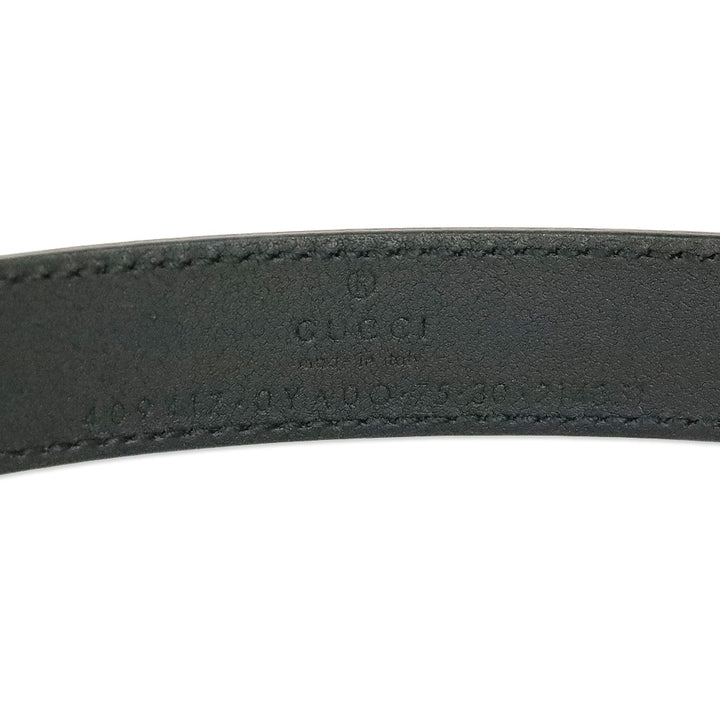 Gucci Black Leather GG Marmont Thin Belt
