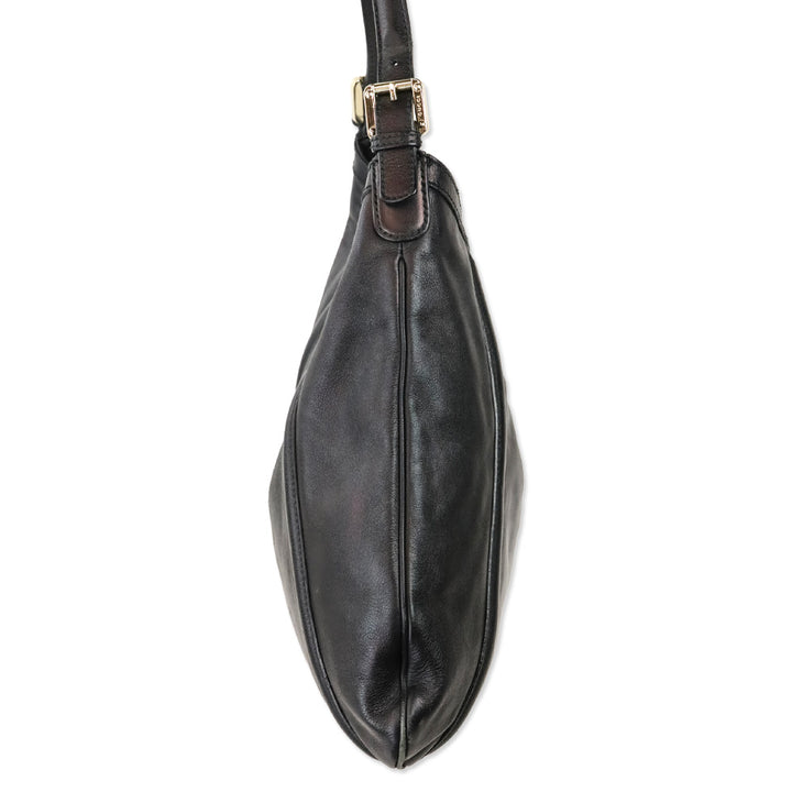 Gucci Black Leather Interlocking G Britt Hobo Bag
