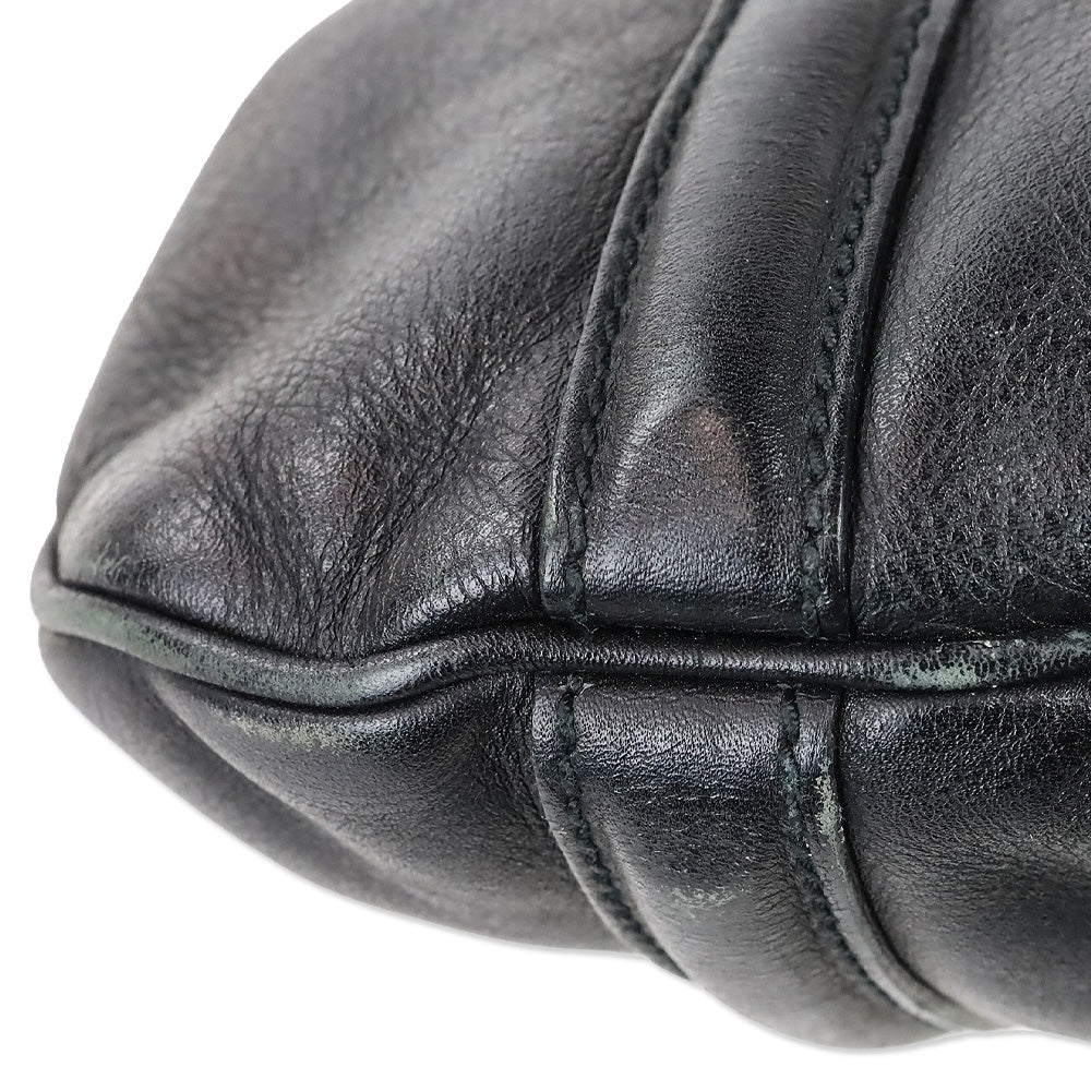 Gucci Black Leather Interlocking G Britt Hobo Bag