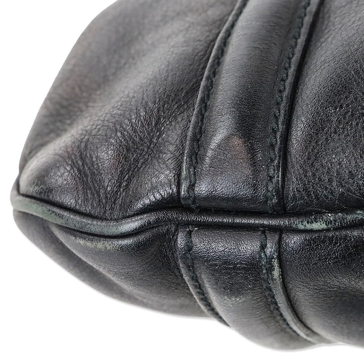 Gucci Black Leather Interlocking G Britt Hobo Bag
