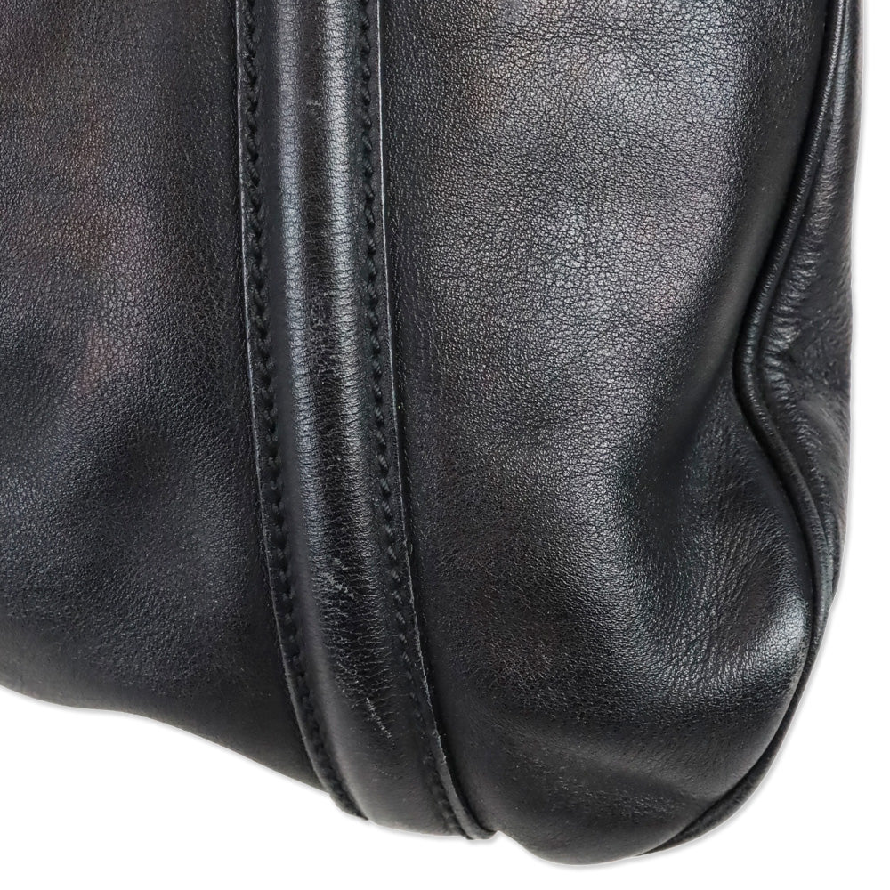 Gucci Black Leather Interlocking G Britt Hobo Bag