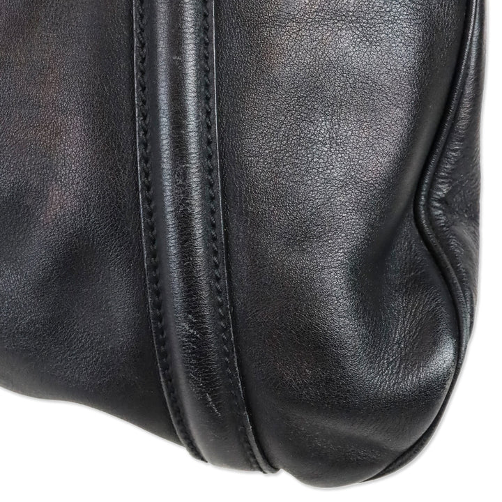 Gucci Black Leather Interlocking G Britt Hobo Bag