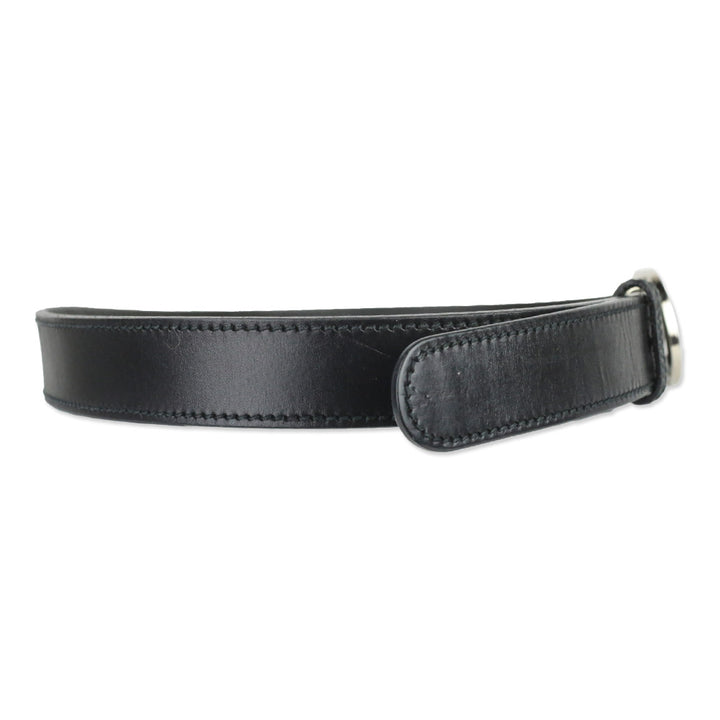 Gucci Black Leather Interlocking G Buckle Belt