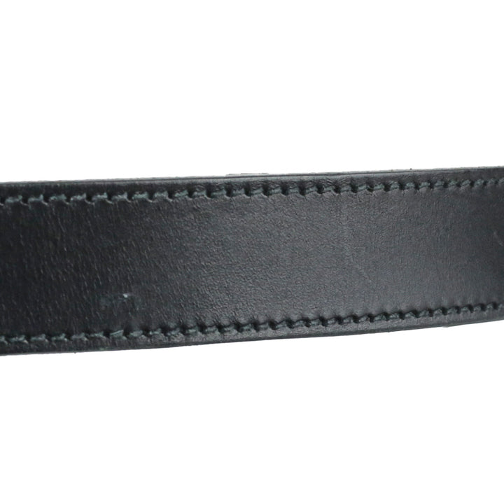Gucci Black Leather Interlocking G Buckle Belt