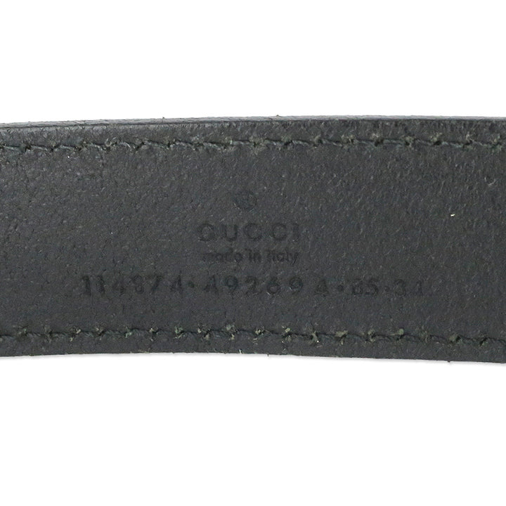 Gucci Black Leather Interlocking G Buckle Belt