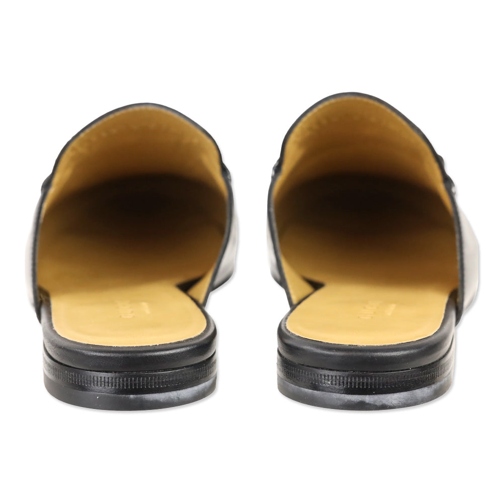 Gucci Black Leather Princetown Horsebit Slipper Mule