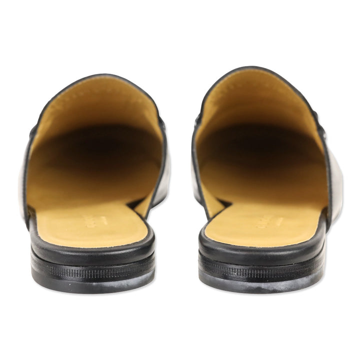 Gucci Black Leather Princetown Horsebit Slipper Mule