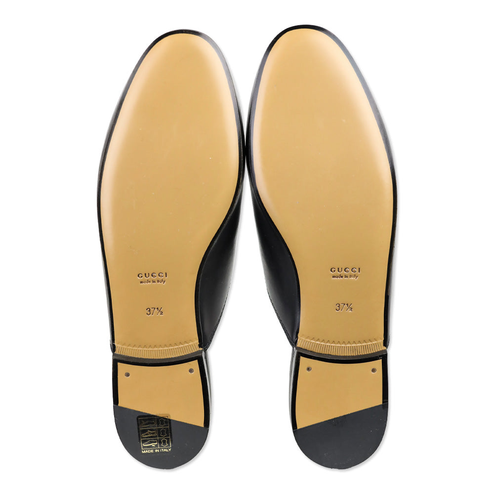 Gucci Black Leather Princetown Horsebit Slipper Mule