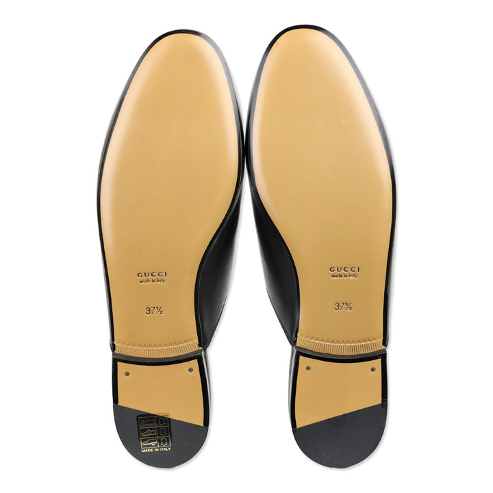 Gucci Black Leather Princetown Horsebit Slipper Mule