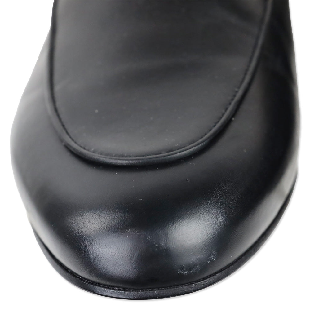 Gucci Black Leather Princetown Horsebit Slipper Mule