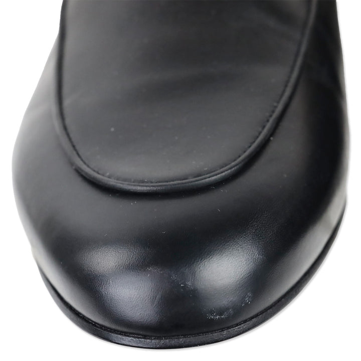 Gucci Black Leather Princetown Horsebit Slipper Mule